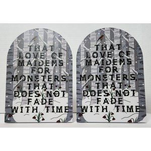 New OwlCrate The Love Of Maidens for Monsters Metal Bookends